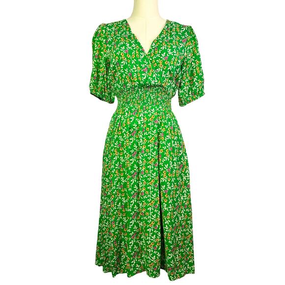 Draper James Dresses & Skirts - Draper James RSVP Green Floral Midi Dress Size small
